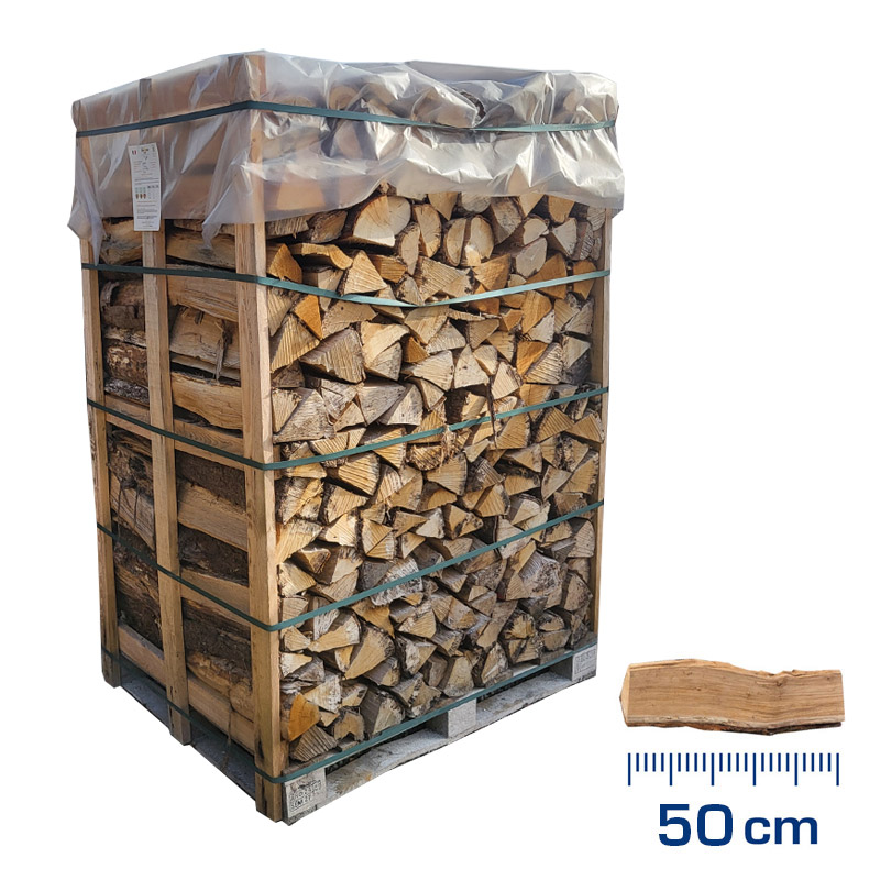 Bois de chauffage 50 cm palettisé 2,5 stères