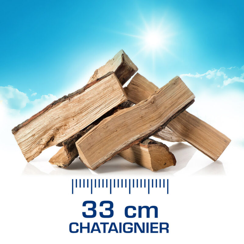 Bois vrac 33 cm Châtaignier séchage naturel