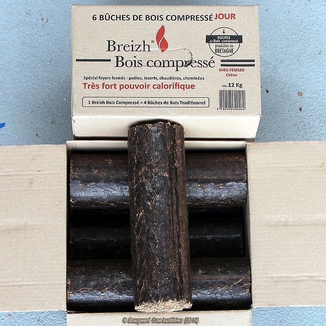 Bûche de bois compressé de nuit - Bûche longue durée